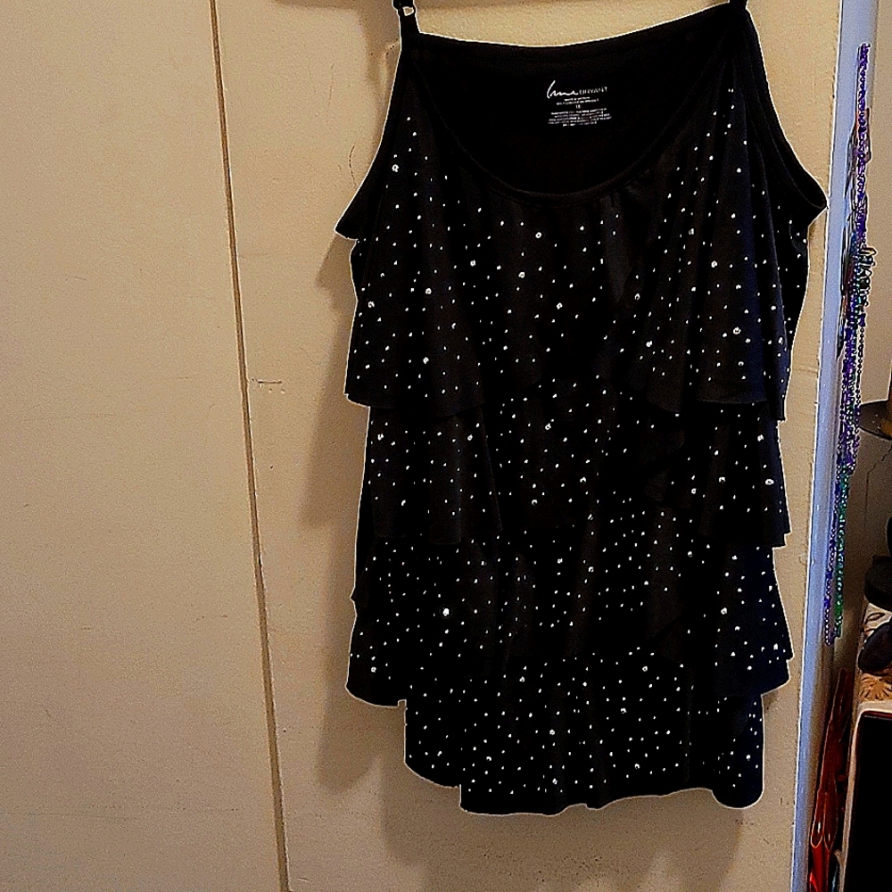 Sliver and Black Party Top Size 16